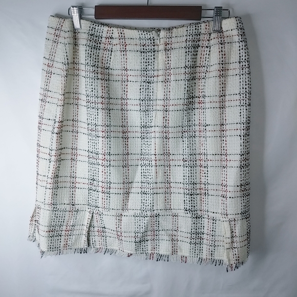 Worthington 14 Academia Creme Tweed Skirt plus - Picture 3 of 8